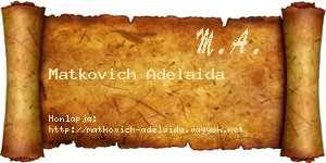 Matkovich Adelaida névjegykártya
